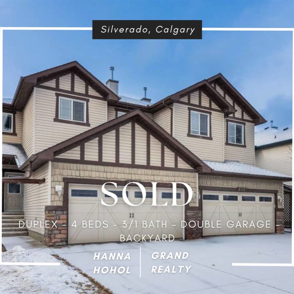 Sold duplex in Silverado, Calgary — listed by Hanna Hohol