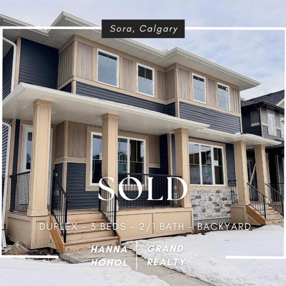 Sold duplex in Sora, Calgary — listed by Hanna Hohol