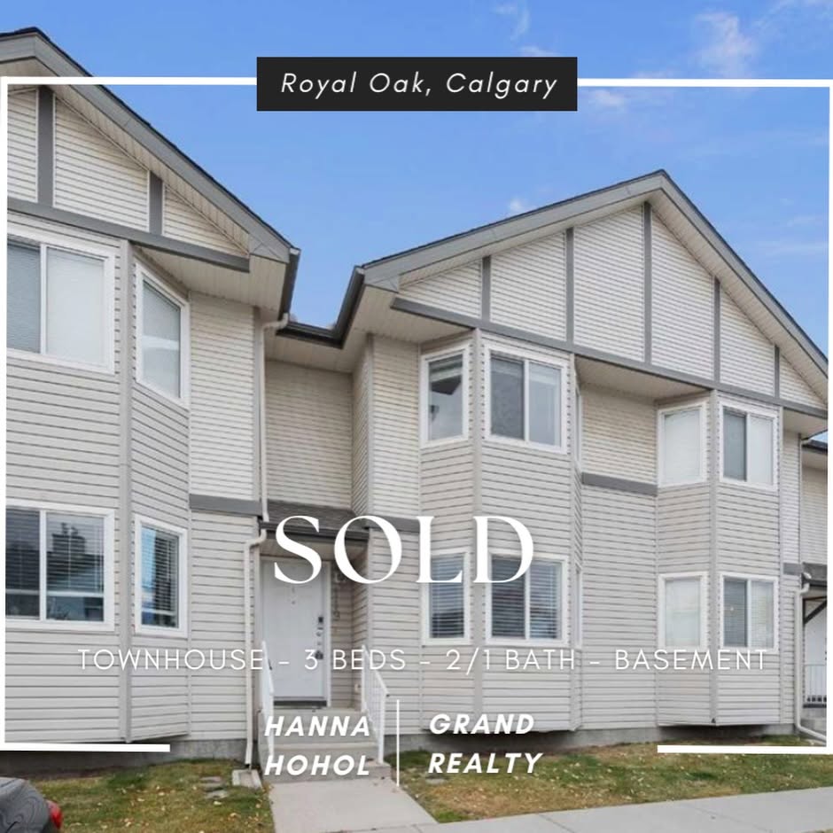 Sold townhouse in Royal Oak, Calgary — listed by Hanna Hohol