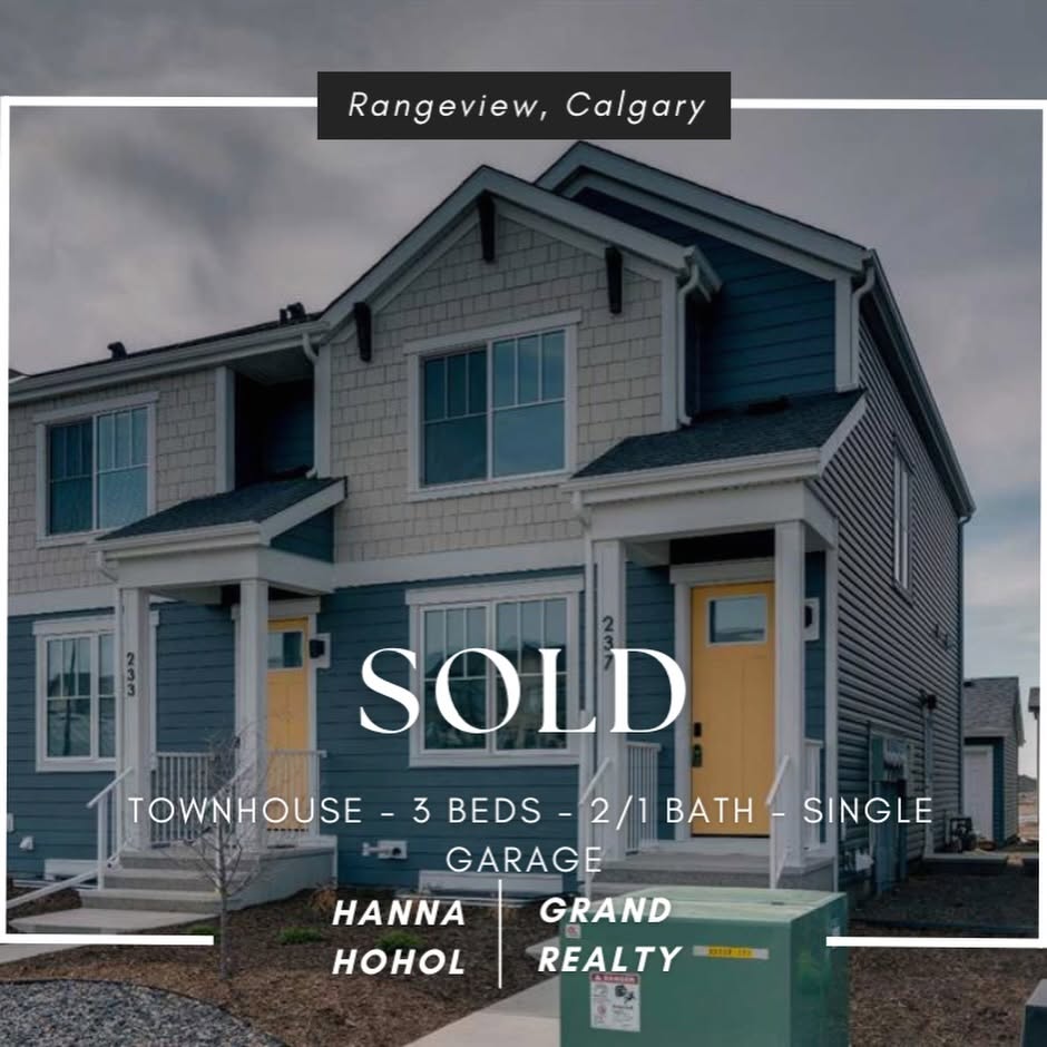 Sold townhouse in Rangeview, Calgary — listed by Hanna Hohol